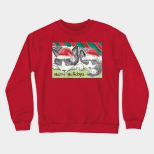 cat Christmas holiday gift  art Crewneck Sweatshirt